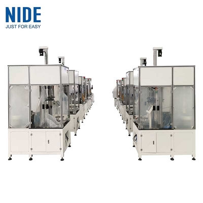 Línea de ensamblaje automática del motor del eje de la rueda, del estator y del rotor