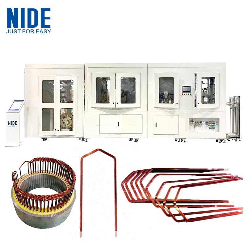 Máquina automática de formación de estator de pinza de cabello Solución de tecnología de motor de pinza de cabello para motor de accionamiento de automóviles